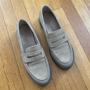 Rachel Zoe Faux Suede Tan Beige Menswear Inspired Loafers